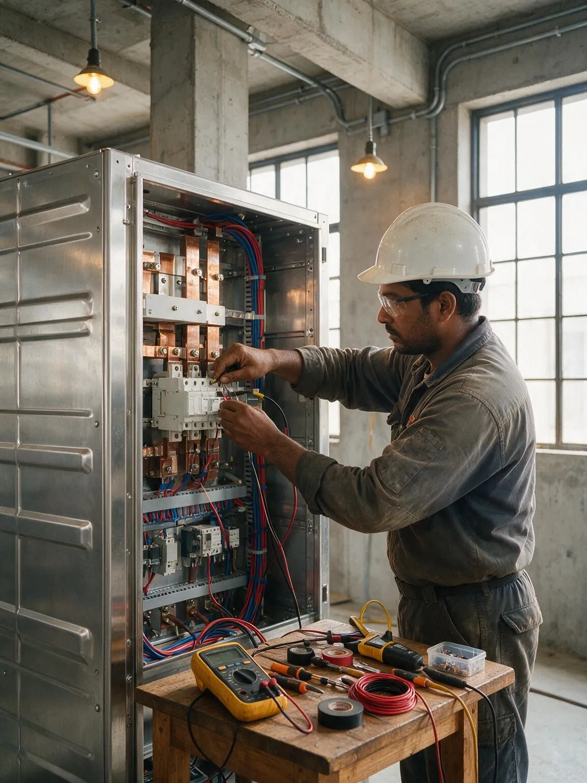 Electrical Works in progress, executed by the IBS in-house site team