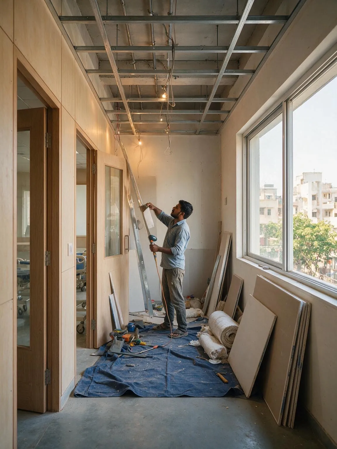 Healthcare & Hospital Fit-Outs in progress, executed by the IBS in-house site team
