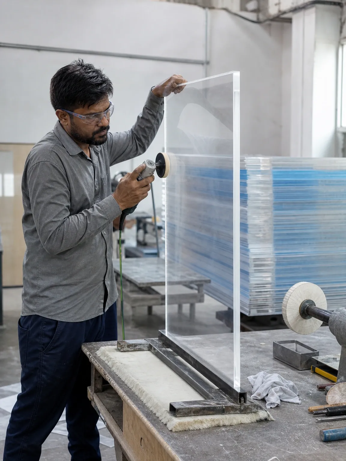 Acrylic Sign Boards being assembled at the IBS manufacturing facility in Mumbai