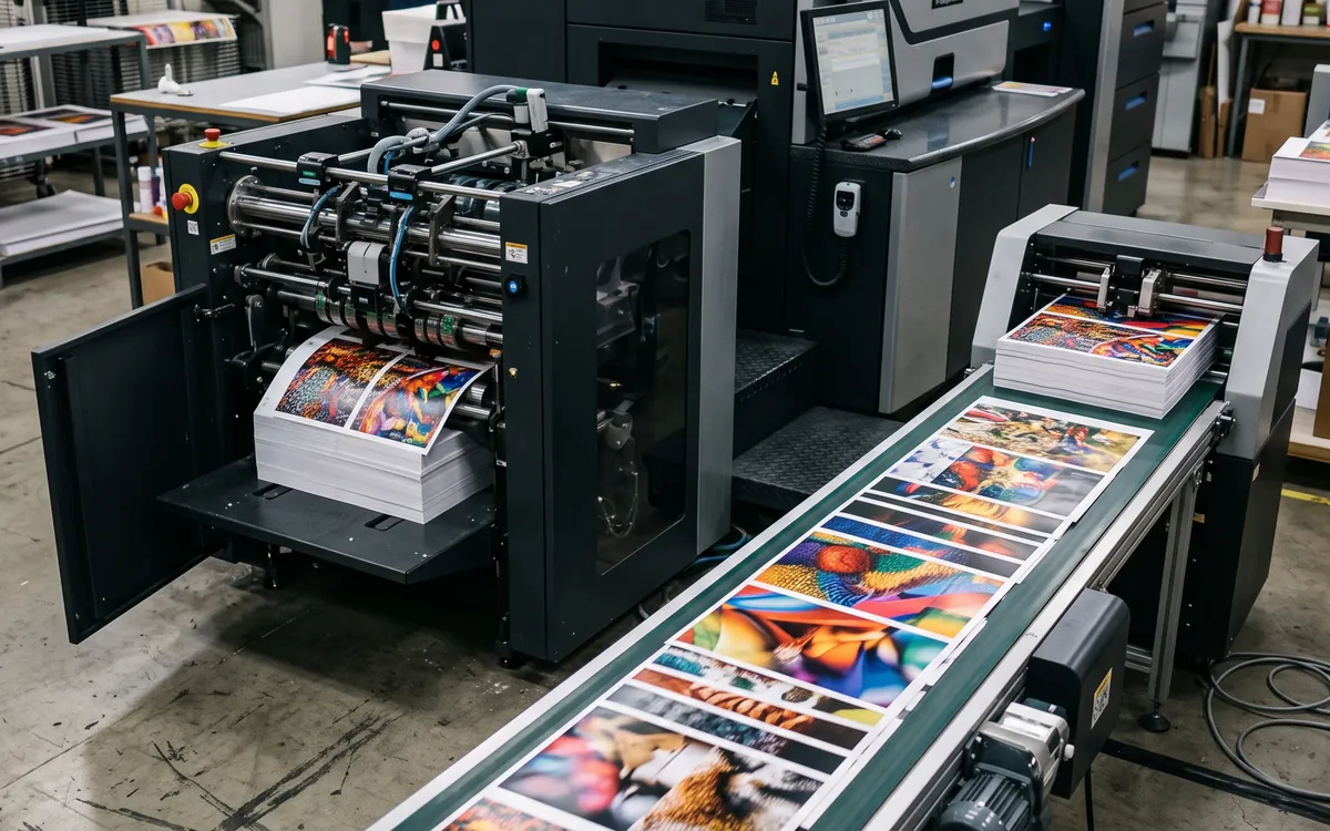 Digital printing press producing full-colour prints