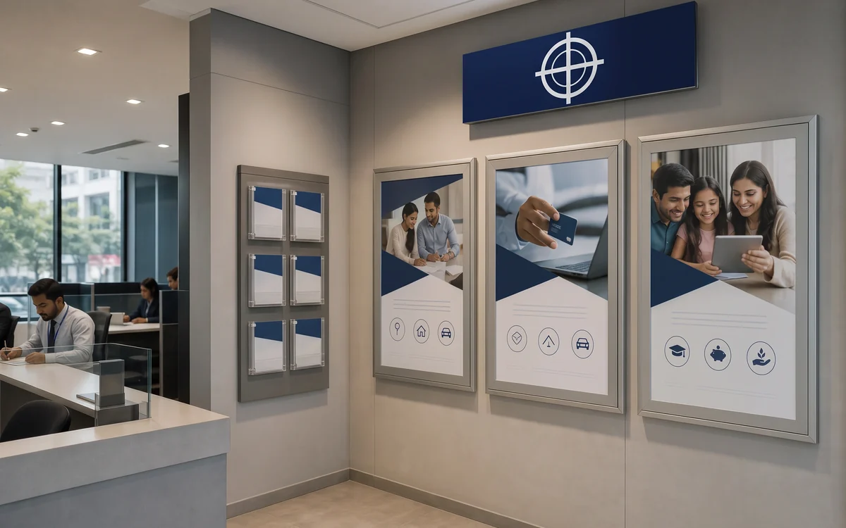 Product-Communication & Rate Panels: In-Branch Graphics: BFSI & Retail Rollouts, Impulse Branding Solutions