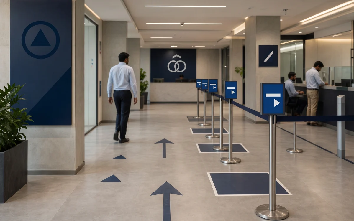 Wayfinding & Queue-Management Graphics: In-Branch Graphics: BFSI & Retail Rollouts, Impulse Branding Solutions
