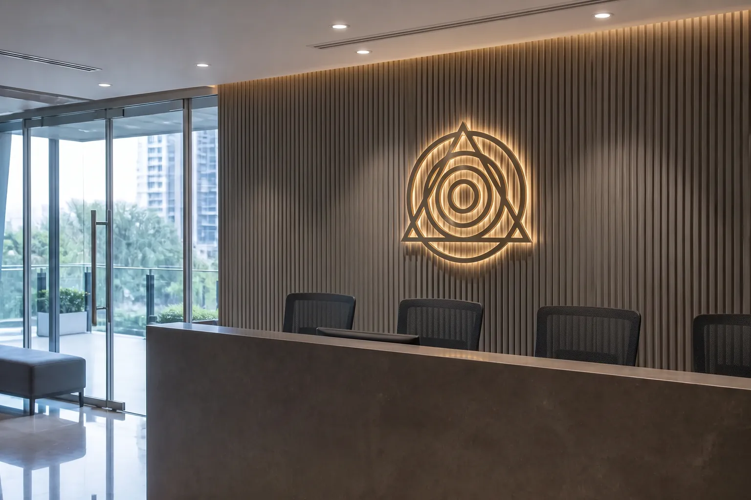 Completed in-office branding & space branding installed at a commercial site in India