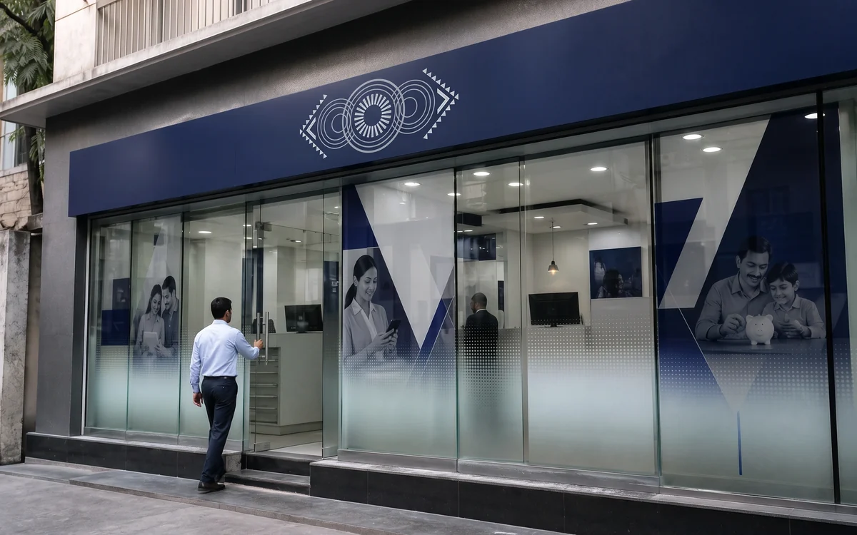 BFSI: Branch-Exterior & Counter Glass: One-Way Vision Stickers, Impulse Branding Solutions